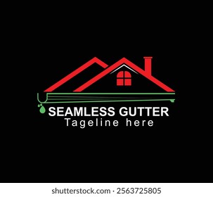 Sleamless gutter real estate logo design 