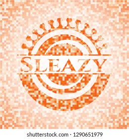 Sleazy abstract orange mosaic emblem
