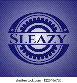 Sleazy badge with denim texture