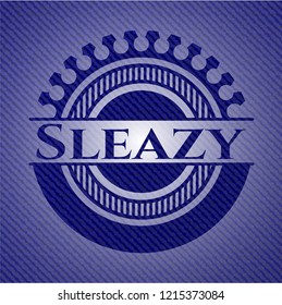 Sleazy emblem with jean background