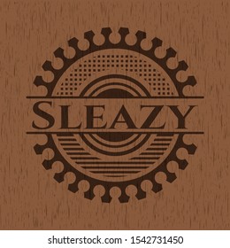 Sleazy wood icon or emblem. Vector Illustration.