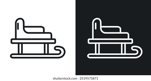 Sled black and white icon.