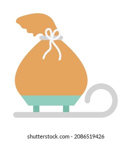 Sled Color Vector Icon which can easily modify

