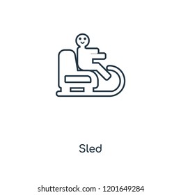 Sled concept line icon. Linear Sled concept outline symbol design. This simple element illustration can be used for web and mobile UI/UX.