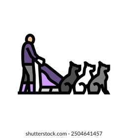 sled dog racing winter sport color icon vector. sled dog racing winter sport sign. isolated symbol illustration