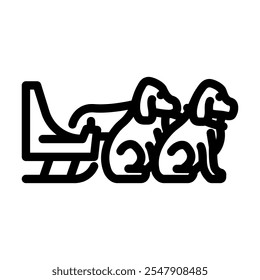 sled dog racing winter sport line icon vector. sled dog racing winter sport sign. isolated contour symbol black illustration