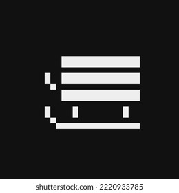 Sled emoji, winter sport icon, isolated on white background pixel art style vector illustration.1-bit.