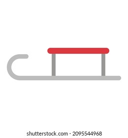 sled flat clipart vector illustration