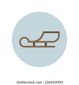 Sled flat icon isolated on grey background. Simple sign symbol in flat style. Winter holidays Vector illustration for web and mobile design. 