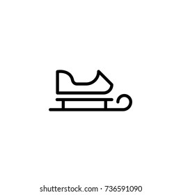 Sled flat icon. Single high quality outline symbol of christmas for web design or mobile app. Thin line signs of holiday for design logo, visit card, etc. Outline logo of celebration