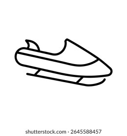 a sled gliding with snow trails sleek line art 