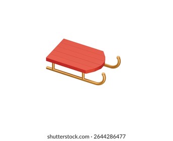  sled icon 3d illustration render
