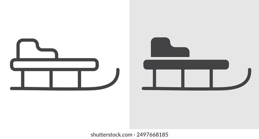 Sled icon Black line art vector logo set