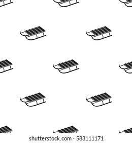 Sled icon in black style isolated on white background. Ski resort pattern stock vector illustration.