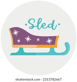 Sled icon clipart avatar logotype isolated vector illustration