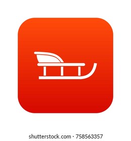 Sled icon digital red for any design isolated on white vector illustration