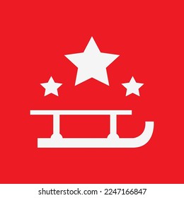 Sled icon, graphic resource template, vector illustration.