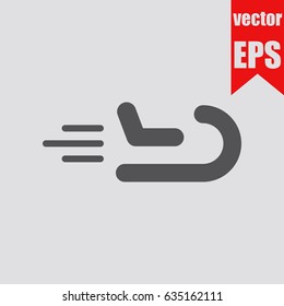 Sled icon infographic isolated in flat style.Vector illustration.