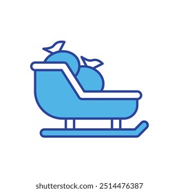 Icono del trineo aislado en un fondo blanco. Ilustración vectorial.