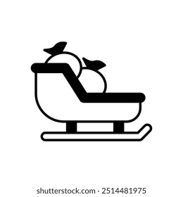 Sled icon isolated on a white background. Vector illustration.
