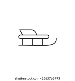 Sled icon line art vector