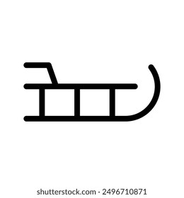 Sled icon linear logo mark in black and white