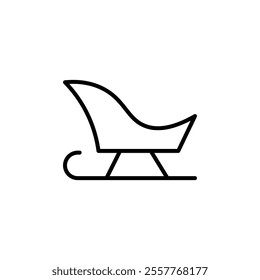 Sled icon Outline vector for web ui