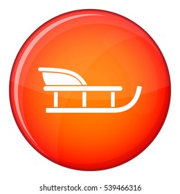 Sled icon in red circle isolated on white background vector illustration