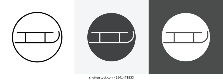Sled icon set vector art