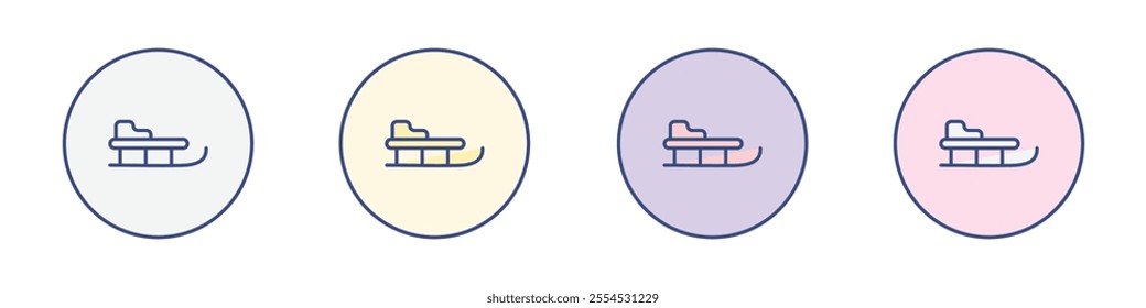 Sled icon Thin line flat illustration