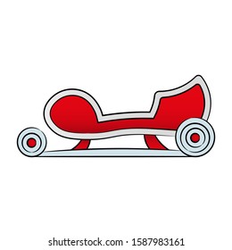 Sled icon. Vector drawing. Side view. Isolated object on a white background. Isolate.