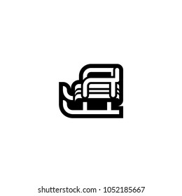 Sled icon. Vector sled illustration