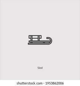 vector de icono de sled aislado en fondo blanco