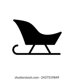 Sled icon vector. Sledding illustration sign. Winter sport symbol or logo.