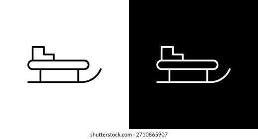 Iconos de trineo. iconos de vector de dibujo de línea