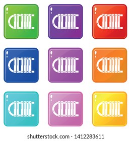 Sled icons set 9 color collection isolated on white for any design