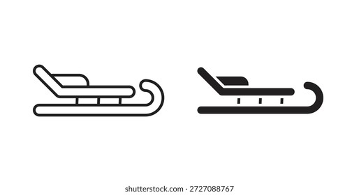 Conjunto de iconos de trineo. Ilustración vectorial de línea simple