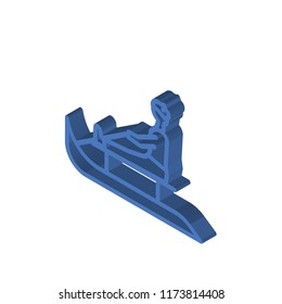 Sled isometric left top view 3D icon