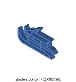 Sled isometric left top view 3D icon