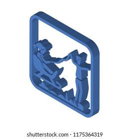Sled isometric left top view 3D icon