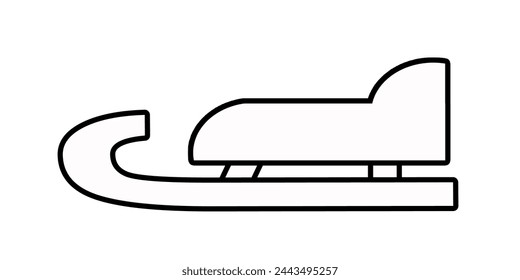 Sled line icon isolated on white background. Vector in flat design.