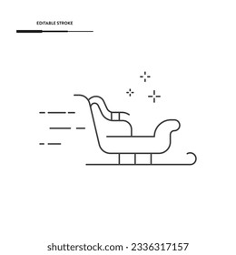 Sled Line Icon Vector Design.