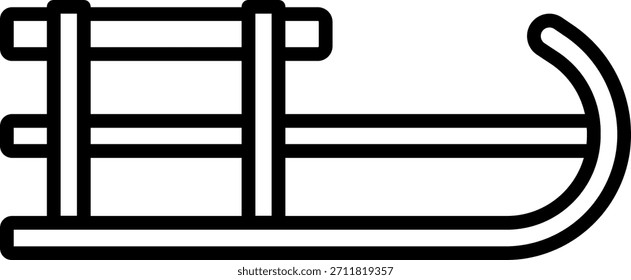 Ilustración vectorial de icono de línea de trineo