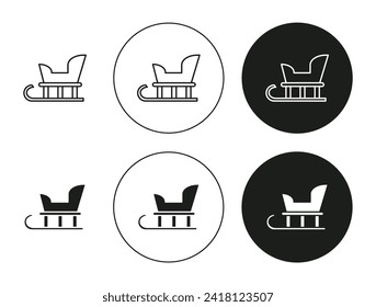 Sled linear art icon set. Sled vector mark for web