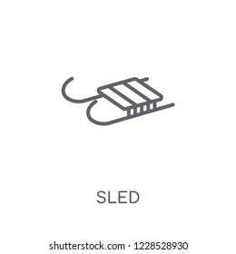 Sled linear icon. Modern outline Sled logo concept on white background from Winter collection. Suitable for use on web apps, mobile apps and print media.