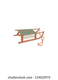 Sled on a white background