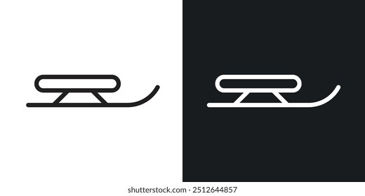 Sled outlined icon vector collection.