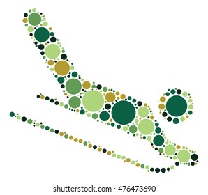 sled shape vector design by color point