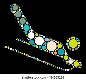 sled shape vector design by color point