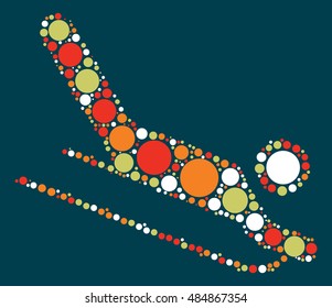 sled shape vector design by color point